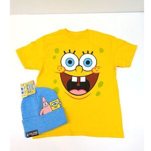 SpongeBob Shirt and Beanie Set, kids size 8